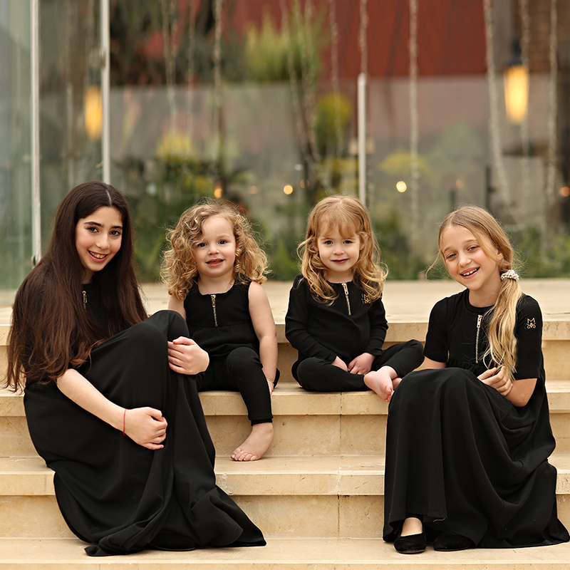 Summer Clothing Baby - Summer Black Ribbed Family Matching Clothes
