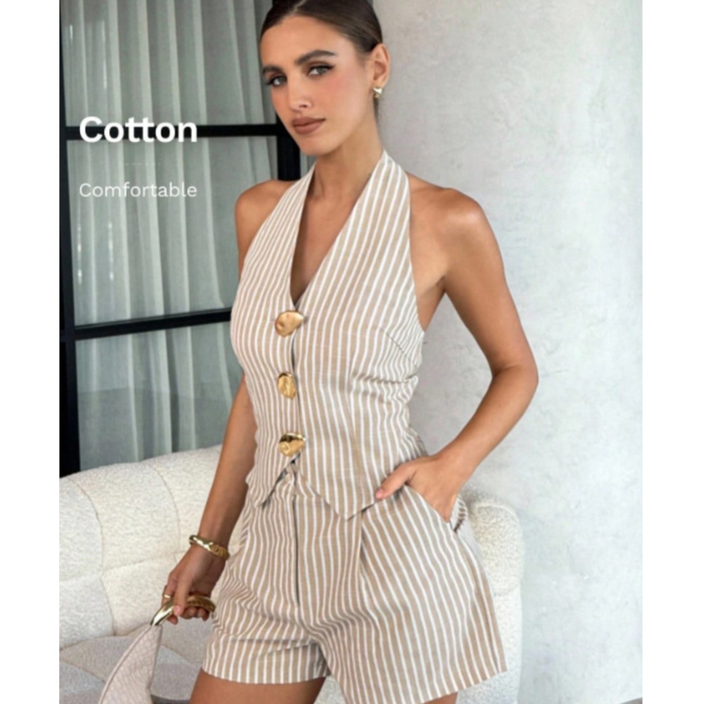 Zara Summer Clothing For Women - Sexy Backless Halter Vest Women's Shorts