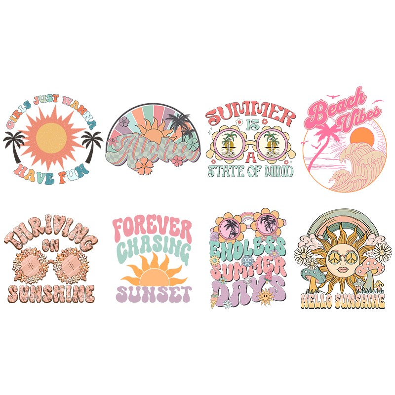 Summer Clothing Pictures - Summer Colorful Heat Transfer Print Patch