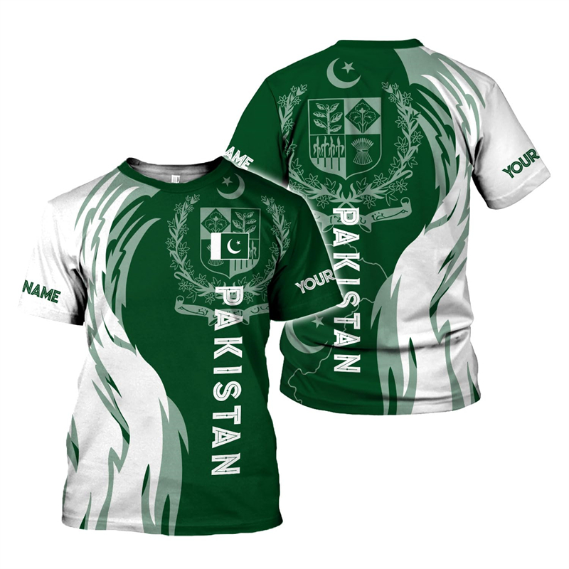 Pakistan Flag 3D Print Men's T - đánh giá và giá Summer Clothing Pakistan
