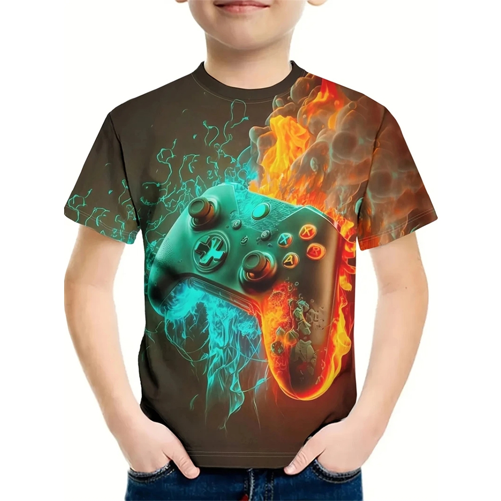 T-Shirt for a Boy 3D Print Gam - đánh giá và giá Summer Clothing Drawing For Kids