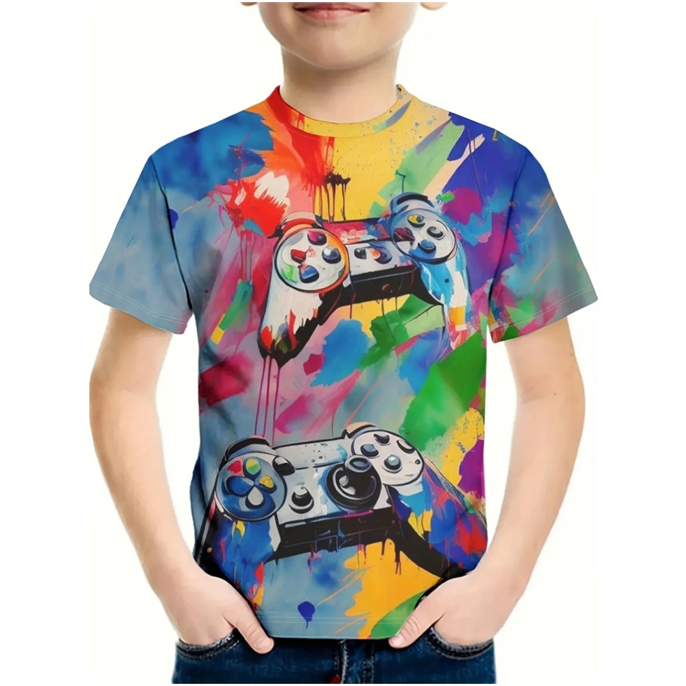 T-Shirt for a Boy 3D Print Gam - đánh giá và giá Summer Clothing Drawing For Kids