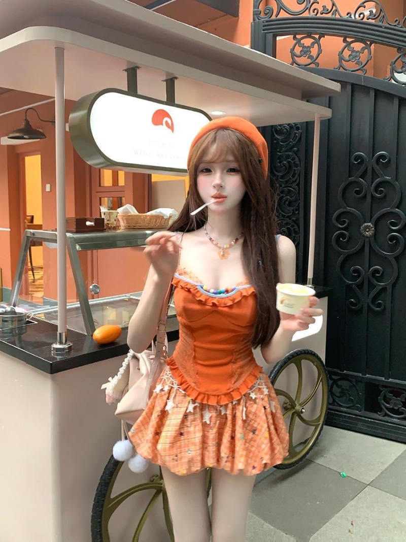 Summer New Orange Dopamine Swe - đánh giá và giá Summer Japanese Clothing