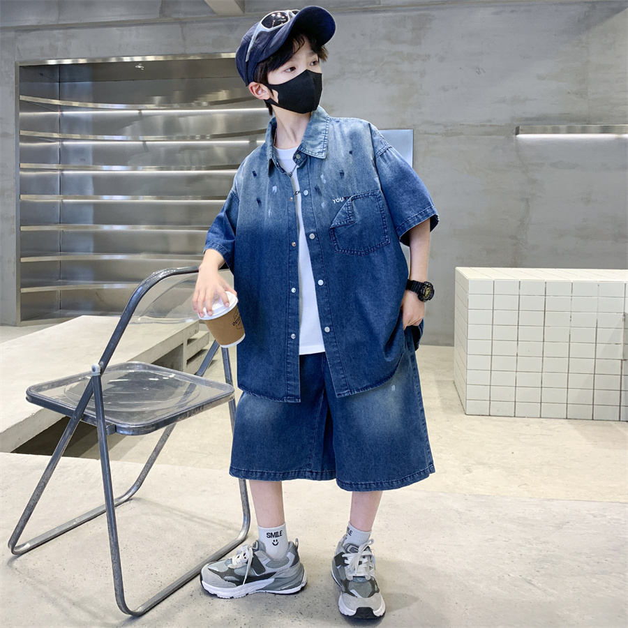 Luxurious Teen Boys Denim Summ - đánh giá và giá Summer Clothing Drawing For Kids