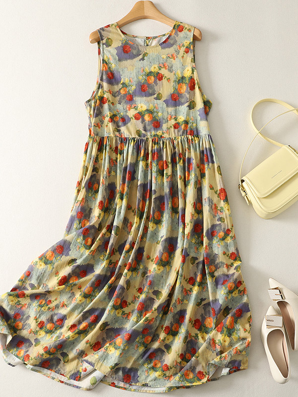 Summer Loose Floral Print Maxi - đánh giá và giá Summer Clothing Vibes