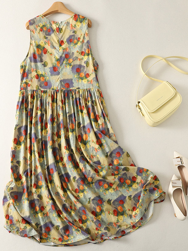 Summer Loose Floral Print Maxi - đánh giá và giá Summer Clothing Vibes