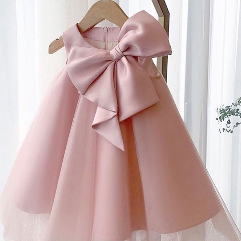 Mùa Hè 2021 Nơ Lớn Đầm Bé Gái  - đánh giá và giá Summer Clothing Baby