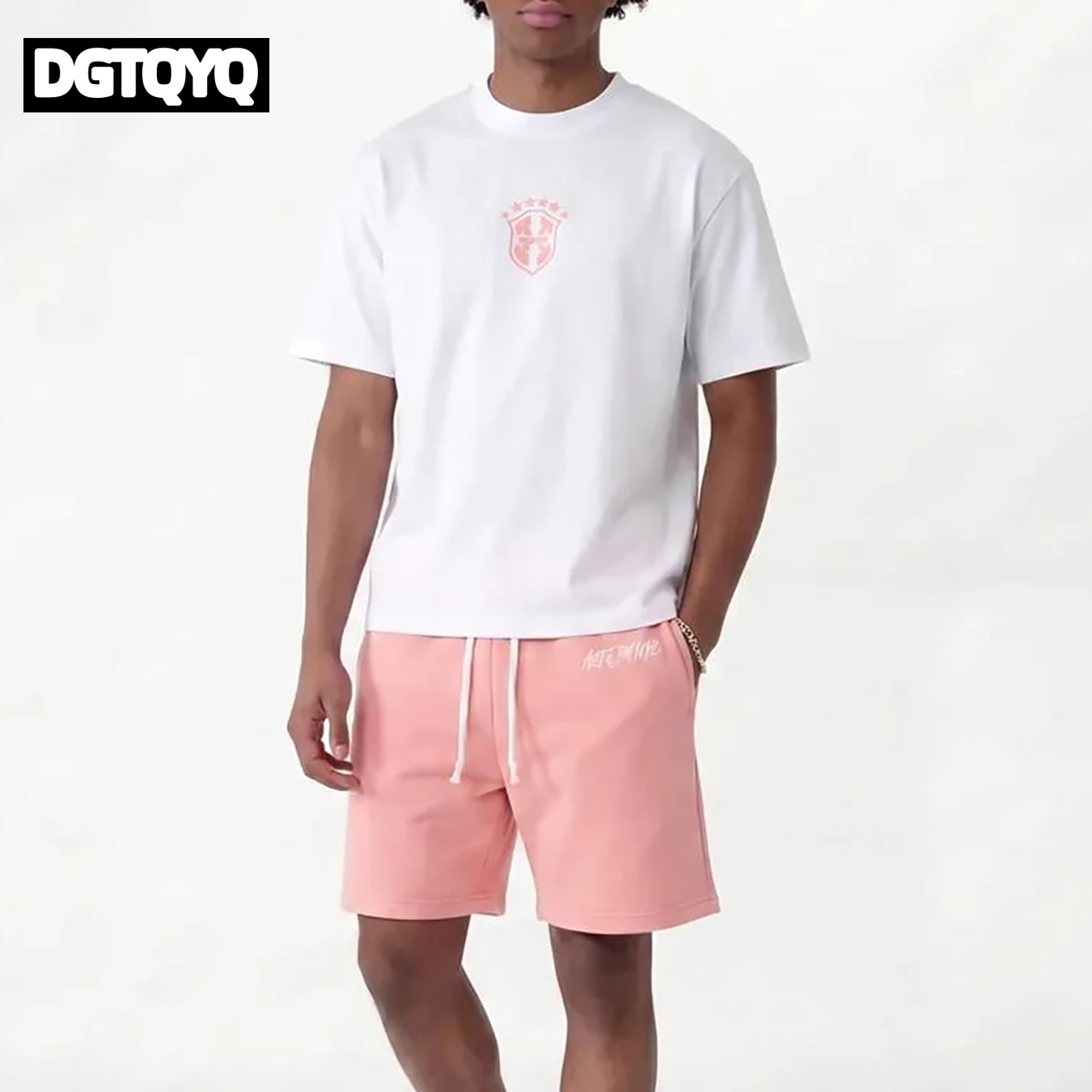 Man's Summer New Pink Embroide - đánh giá và giá Summer Clothing Sets Women