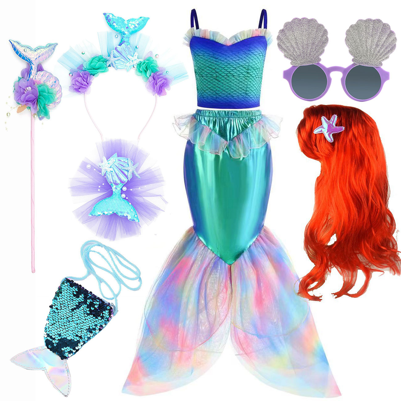 Disney Mermaid Dress Up Costum - đánh giá và giá Summer Clothing Kids