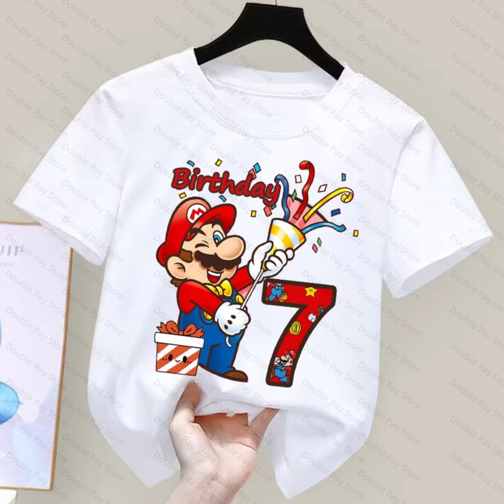 Kids Cartoon Mario Birthday Nu - đánh giá và giá Summer Clothing Boys